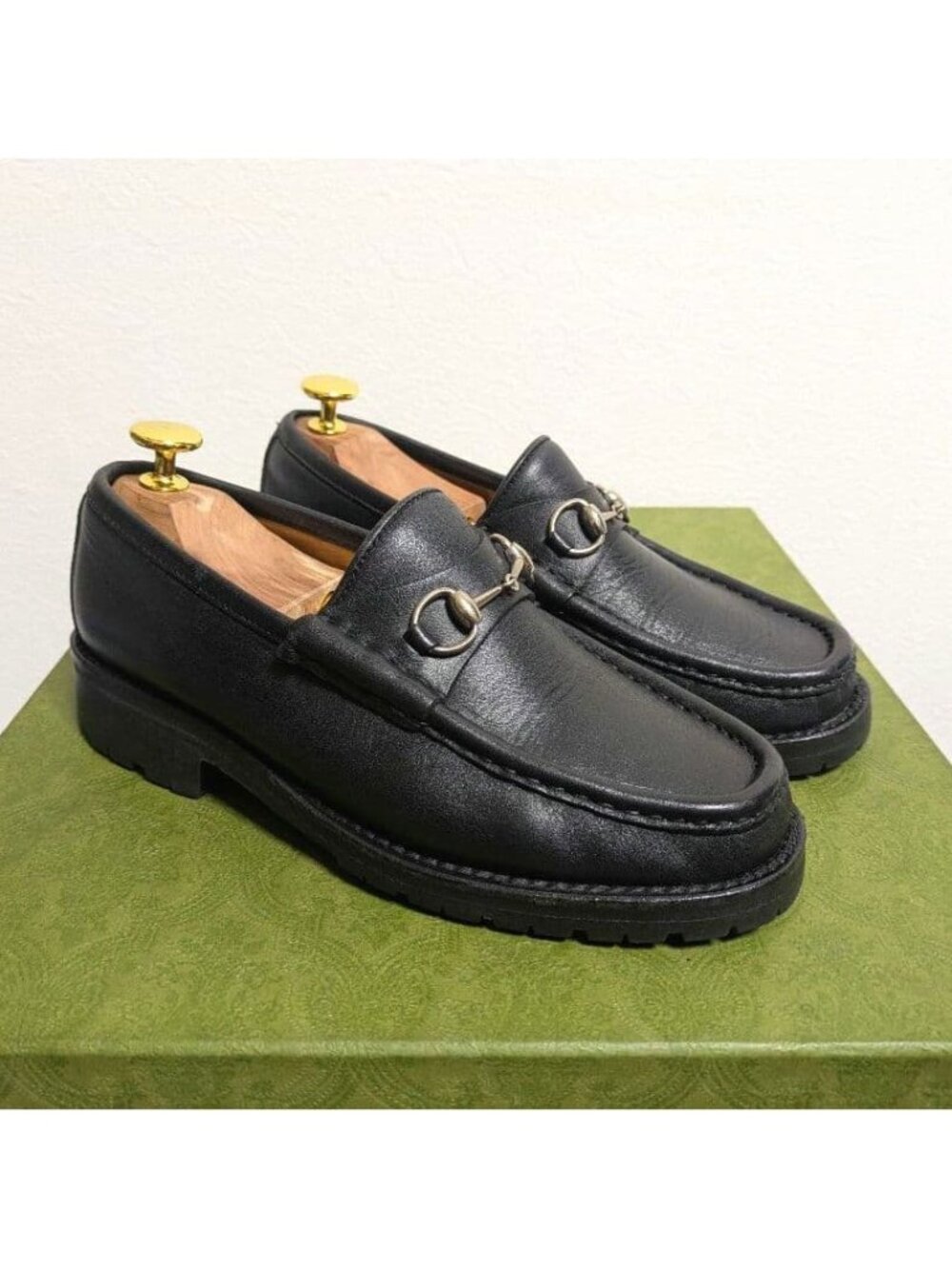Gucci Horsebit Loafers Boots Rug Sole Black 36